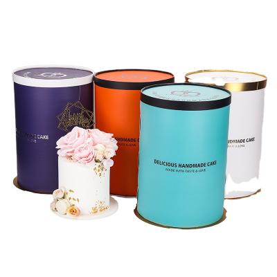 China Recyclable Round Clear Cardboard Small Paper Cake Boxes With Window for sale