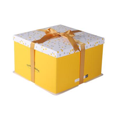 China Recyclable Birthday Gift Packing Black /white /yellow Number Cake Packing Box for sale