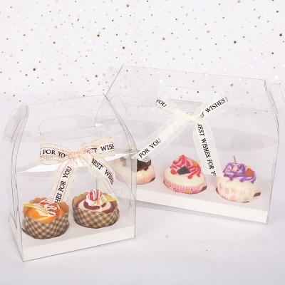 China Recyclable Customized Christmas Gift Packaging 2 Tier Halloween Small Plastic Cupcake Boxes for sale