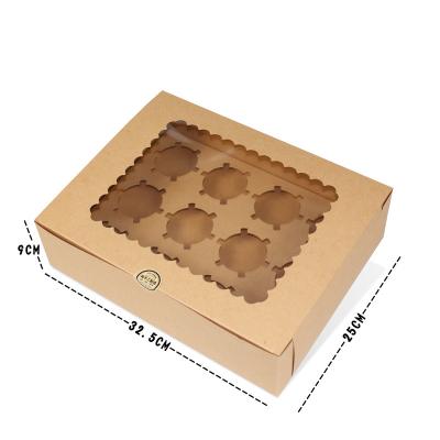 China Brown Recyclable Cheap Packaging Paper Mini Plain Container Individual Oven Cupcake Box for sale