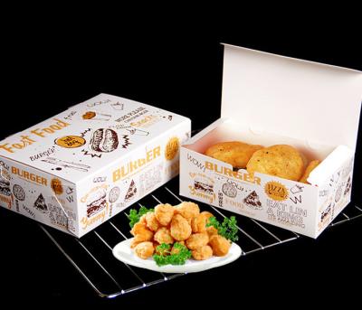 China Recycled Materials Custom Lunch Food Container Takeout Portable Kraft Paper Fry Chicken Box for sale