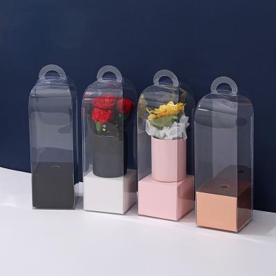 China Recyclable Wholesale Printing PVC Plastic Clear Wedding Gift Display Florist Gift Wrap Flower Boxes for sale