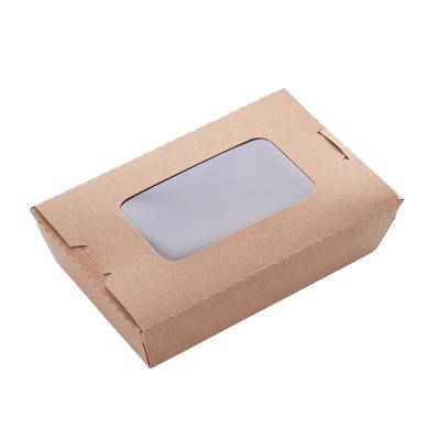 China Recycled Materials Lunch Food Custom Food Takeaway Packaging Paper Box With Window for sale