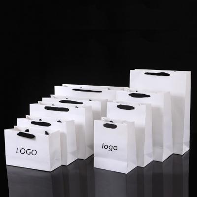 China Recyclable Manufacture Costumize Printer Packaging Black Paper Shopping Bags With Your Own Logo for sale