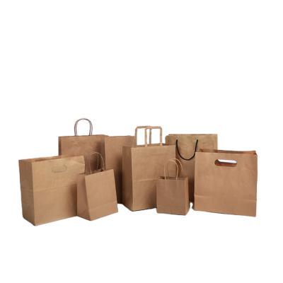 China Disposable Best Price Retail Custom Logo Printing Kraft Paper Bag Packaging for sale