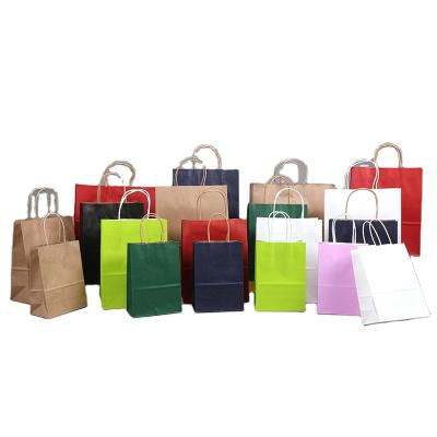 China Custom Wholesale Disposable Brown Kraft Paper Food Bag With Handle For Food for sale