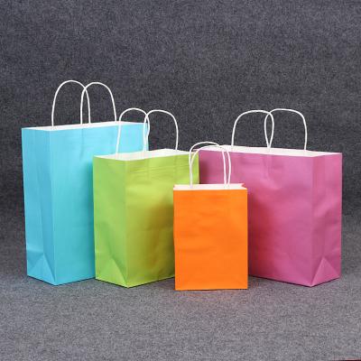 China Eco Biodegrable Disposable Brown Orange Pink Wholesale Kraft Paper Storage White Black Bag for sale