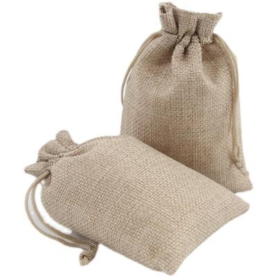 China Recyclable Eco Friendly Natrual Twine Jute Gift Packaging Bag Drawstring Pouch For Coffee Tea for sale