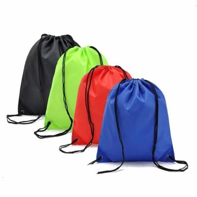 China Custom Shopping Bag Logo Printed Drawstring Polyester Bag for sale