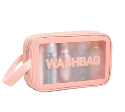 China Large Capacity Custom PVC Travel Makeup Organizer Promotional Clear Transparent Waterproof Cosmetic Bag Eco-Friendly for sale