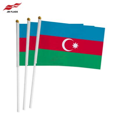 China Other Activities Cheap Hand Held Azerbaijan Flags Hand Flag High Quality Decoration Polyester Azerbaijan Stick Flags for sale