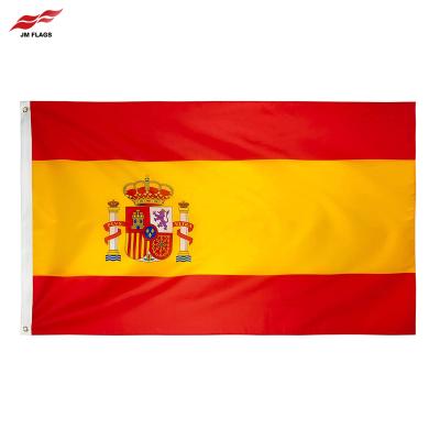 China No Fade Wholesale 3*5ft Spanish Flags Banner World Cup Bar Parade No Fade Polyester Spanish Flags for sale