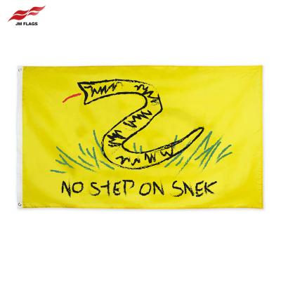 China Wholesale Waterproof 3*5 Ft No Step On Snek Flag 100% Polyester Waterproof Step On Me Mark Gadsden Flags for sale