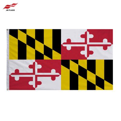 China Custom Wholesale 3*5 FT Maryland State Banner Maryland Flag Polyester Waterproof Decoration Events Maryland Flags for sale