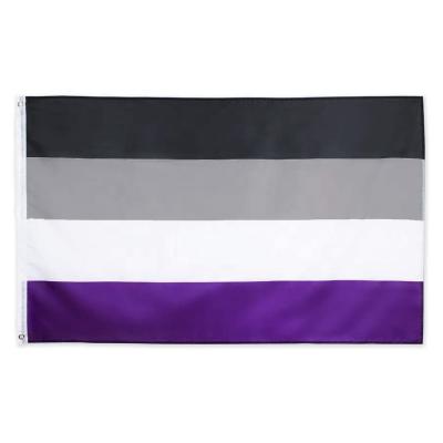 China 5*3ft FLYING Asexual Flags Pride Flag Pride Day Parade High Quality Cheap Asexual Rainbow Decoration LGBT Flags for sale