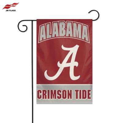 China Cheap Waterproof 12*18 Inch Alabama Yard Flags 100D Polyester Alabama Tide Garden Crimson Side Flags for sale