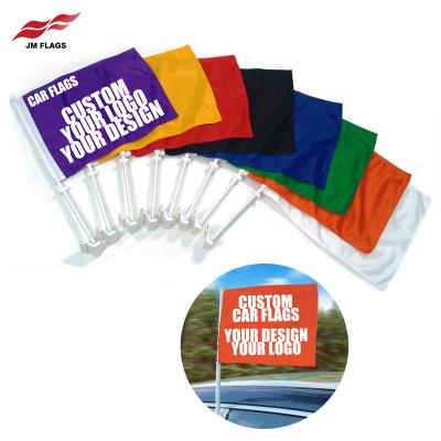 China Custom High Strength FLYING Car Window Flags Events Advertising UV Printing Waterproof Custom Car Flags for sale