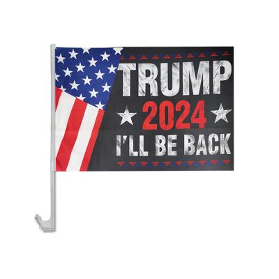 China Wholesale Events People Trump Car Flags One Line Sewing Custom 100% Polyester Car Mirror Decoration Trump Car Flags 2024 for sale