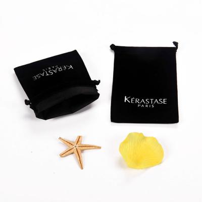 China Custom Recyclable Logo Printed Drawstring Velvet Jewelry Small Mini Gift Jewelry Pouch Bag for sale