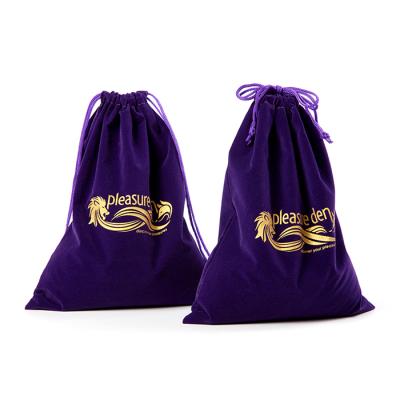 China Small Recyclable Promotional Cheap Purple Velvet Drawstring Bag Cosmetic Pouches for sale