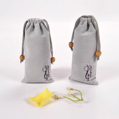 China Recyclable Custom Printed Small Soft Velvet Bag Drawstring Pouch for sale