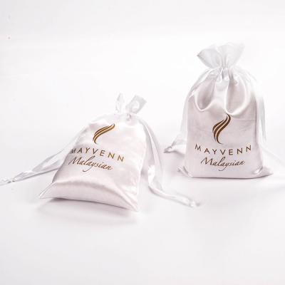 China Factory price recyclable satin bag custom large drawstring lingerie clothes satin bags with custom logo for sale