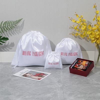 China Recyclable Luxury Private Label Personalized Silk Satin Drawstring Bag Custom Logo for sale