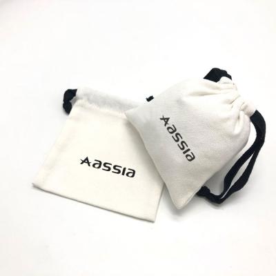 China Custom Wholesale Custom Handled Logo White Cotton Canvas Pouch Eco Fabric Drawstring String Bag for sale