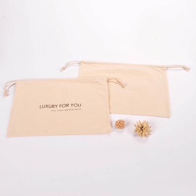 China Custom Factory Wholesale Logo Waist Cotton Drawstring Dust Bag Handbag Cotton Travel Dust Pouch Recyclable for sale