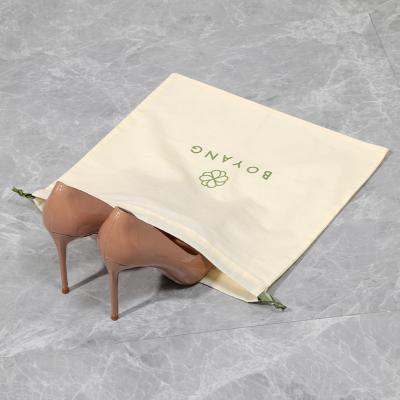 China Factory Wholesale Custom Logo Hot Sell Drawstring Luxury Dust Women Cotton Bag Recyclable For Shoes Pouch for sale