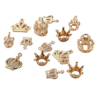 China Jewelry Making 100PCS Charms Crown Gold Charms Pendants Findings DIY Bracelet Jewelry Making Supplies Handmade Craft for sale