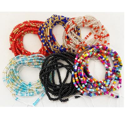 China Colorful BOHEMIA Fashion Style Bead Waist Chain Bohemian Stretch Body Jewelry Body Chain For Women for sale