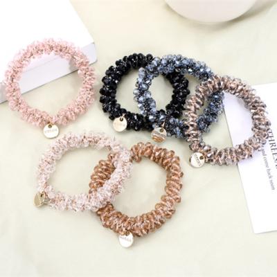 China 2021 Simple Sweet Rhinestone Crystal Ponytail Tie Hair Rope Pearl Hair Accessories for sale