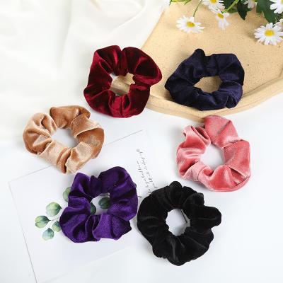 China Vintage Elegant Hair Accessories Elastic Hair Bands Velvet Materials Hair Scrunchies Round Headbands For Girls Women for sale