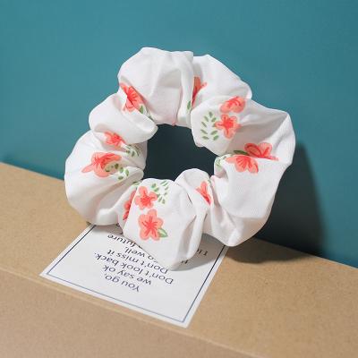 China Wholesale Elegant Hot Cool Colors Chiffon Hair Bands Summer Floral Print Chiffon Hair Tie Fashion Fruit Hair Scrunchies For Girls for sale