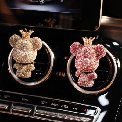 China New Luxury Car China-chic Crystal Bling Diamond Cartoon Audi Car Air Freshener Vent Pipe Clip Car Perfume Diffuser Accessories For Girls for sale