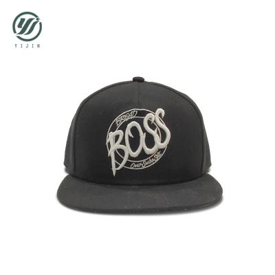 China JOINT Custom 3D Embroidery Snapback Hats Black Hat, Brand Hip Hop Hat for sale