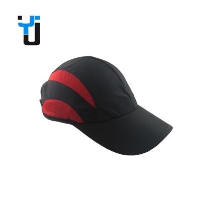 China Custom 5 Panel Joint Unstructured Dry Fitted Sport Running Hats With Side Mesh for sale