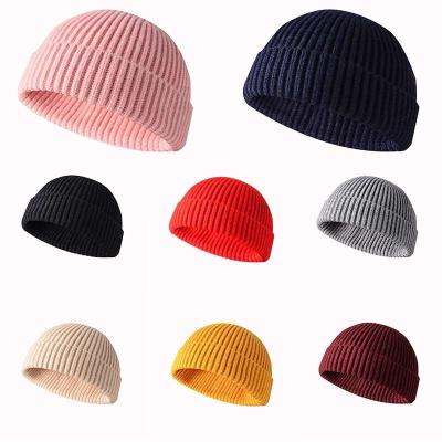 China Various Color JOINT High Quality Plain Dyed Logo Knitted Winter Beanie Hat Custom Acrylic for sale