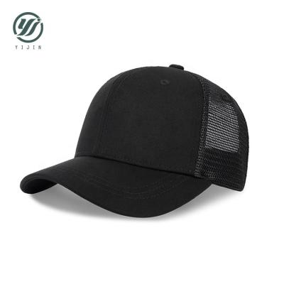 China JOINT Empty Black Trucker Hat Cap With Design Embroidery Logo for sale