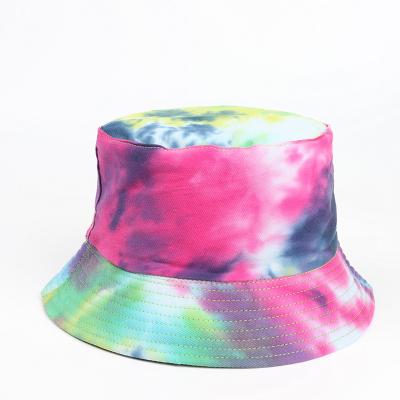 China Character Ladies Summer Wide Brim Hat Adult Custom Reversible Tie Dyed Bucket Hat for sale