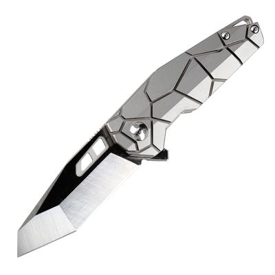 China New Style Stainless Steel Blade Handle Titanium Non-variable Folding Knife Mini Pocket Knife for sale