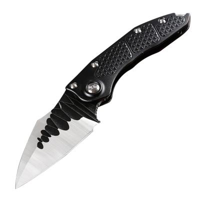 China Best-selling Non-variable Black Plastic Handle Stainless Steel Blade Folding Knife Hunting Combat Knife for sale