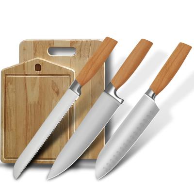 China Knife Set Disposable Wooden Handle Chef High Quality Blade Sharp And Hard for sale