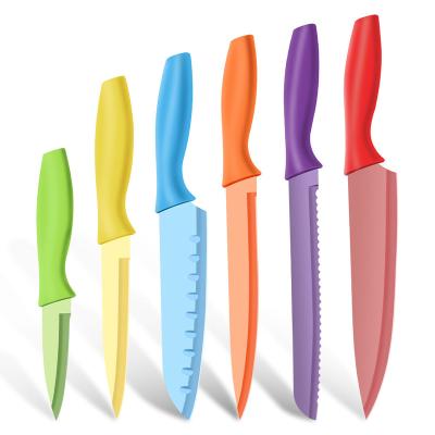 China Disposable Handle Kitchen Knife Colorful Chef Knife Set Stainless Steel Knife for sale