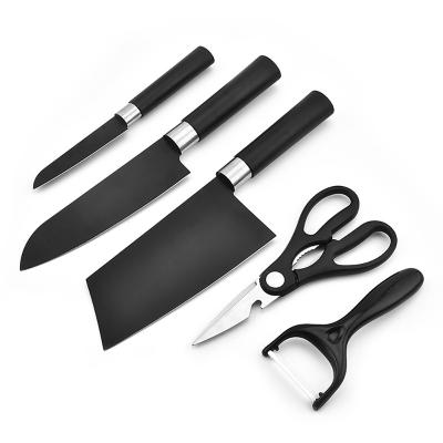 China 2021 Hot Sale Kitchen Cutter Foods Amazon Stainless Steel Kitchen Knives Sets Black Cutting Set Food Cutter Set for sale