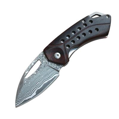 China Low MOQ Damascus Steel Camping Hunting Knife Amazon Best Selling Damascus Folding Knife Non-variable Wholesale for sale