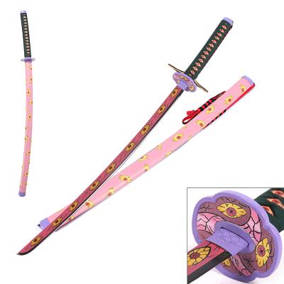 China Custom Wholesale Gifted Sword Promotion Wooden Back Japan Enamel Tactical Sword Art Collected Sword for sale