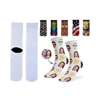 China Wholesale custom 3D QUICK DRY QUICK DRY sublimated photo digital dye white polyester printed socks crew sublimation socks for sale