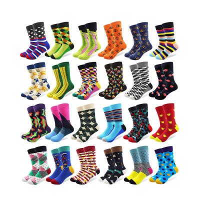 China Fashion Anti-Slip Cool Mens Fashion Fancyed Cotton Dress Socks Crazied Colorful Funny Custom Anti-Skid Crew Happiness Socks Wholesale Socks For Men for sale